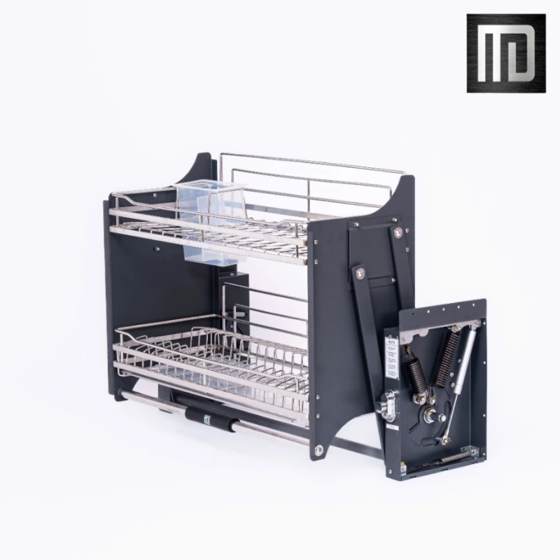 Giá bát nâng hạ inox 304 MD MINH DUYEN STAINLESS STEEL thiết kế 3 ngăn hình trụ có sẵn tiện lợi (5)