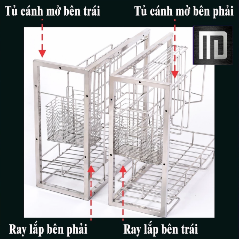 Giá đựng dao thớt inox 201 MD MINH DUYEN STAINLESS STEEL giá để đồ đa năng nhà bếp để được dao, thớt, nắp vung, đũa (8)