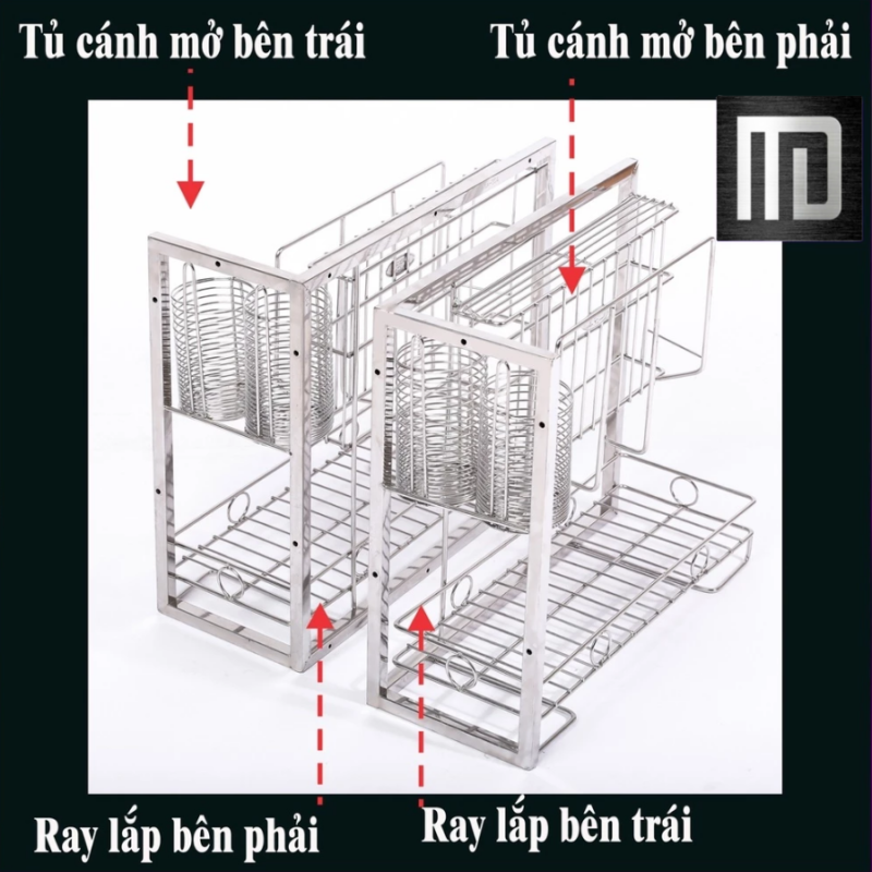 Giá đựng dao thớt inox 304 MD MINH DUYEN STAINLESS STEEL đa năng đựng dao, thớt, nắp vung, đũa (8)