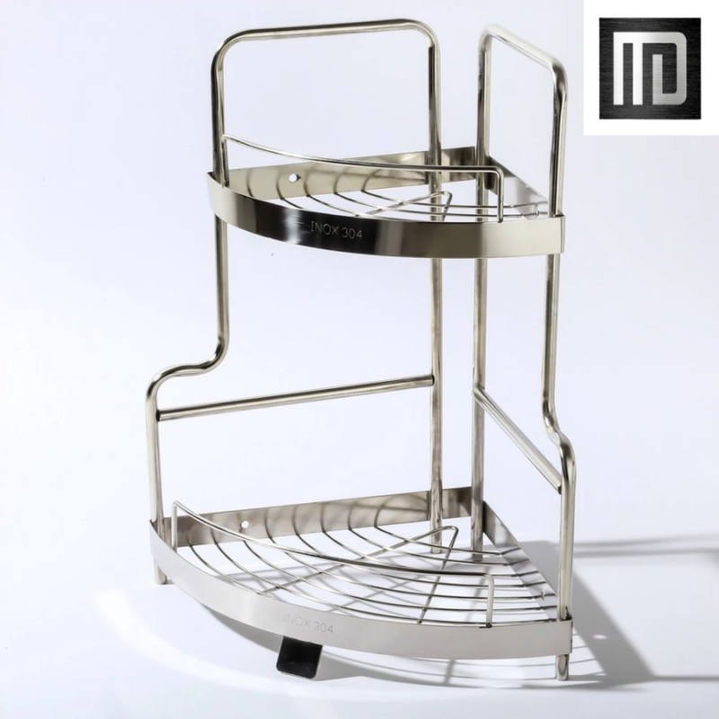Kệ góc đa năng nhà tắm 2 tầng inox 304 MD MINH DUYEN STAINLESS STEEL kệ đựng chai lọ nhà tắm thiết kế tối giản, tiện lợi (3)