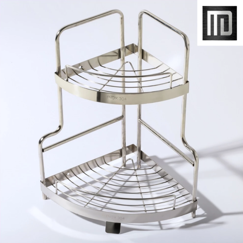 Kệ góc đa năng nhà tắm 2 tầng inox 304 MD MINH DUYEN STAINLESS STEEL kệ đựng chai lọ nhà tắm thiết kế tối giản, tiện lợi (5)