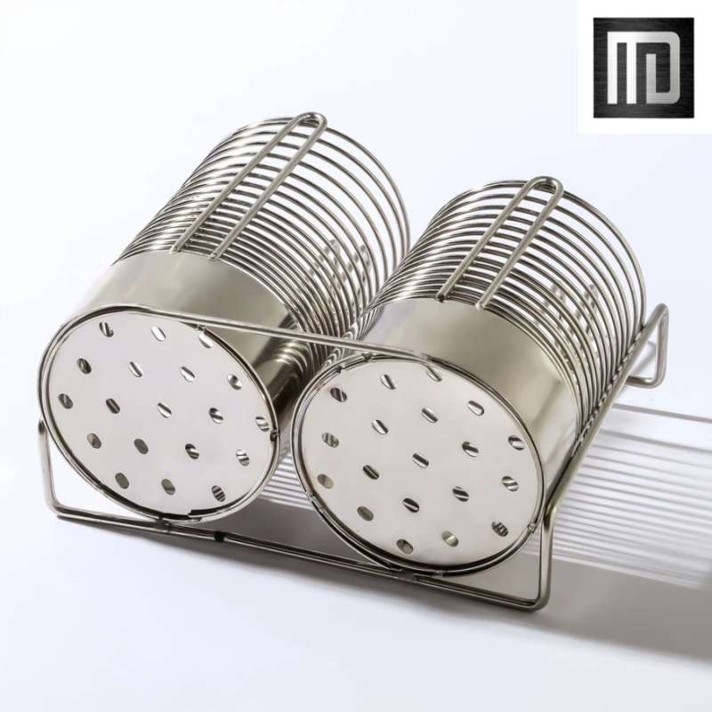 Ống đũa đôi inox 304 MD MINH DUYEN STAINLESS STEEL Ống đựng đũa thiết kế đơn giản có thể treo nên kệ bát đĩa dễ dàng (6)